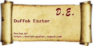 Duffek Eszter névjegykártya