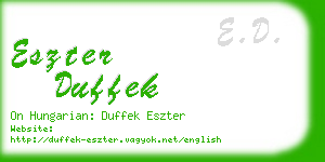 eszter duffek business card